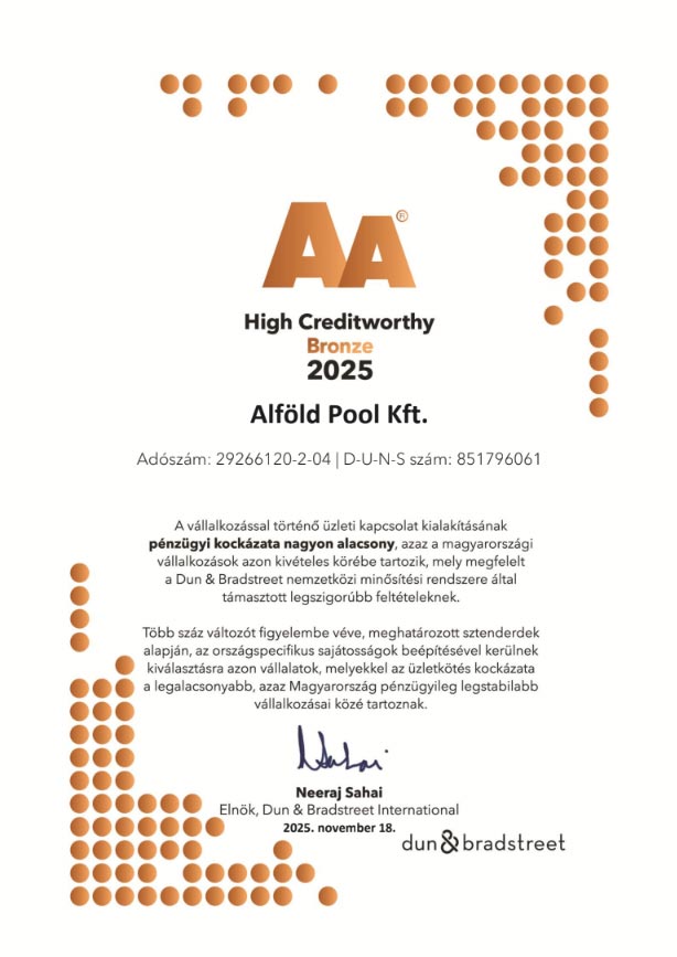 Dun & Bradstreet Tanúsítvány Dun & Bradstreet Tanúsítvány